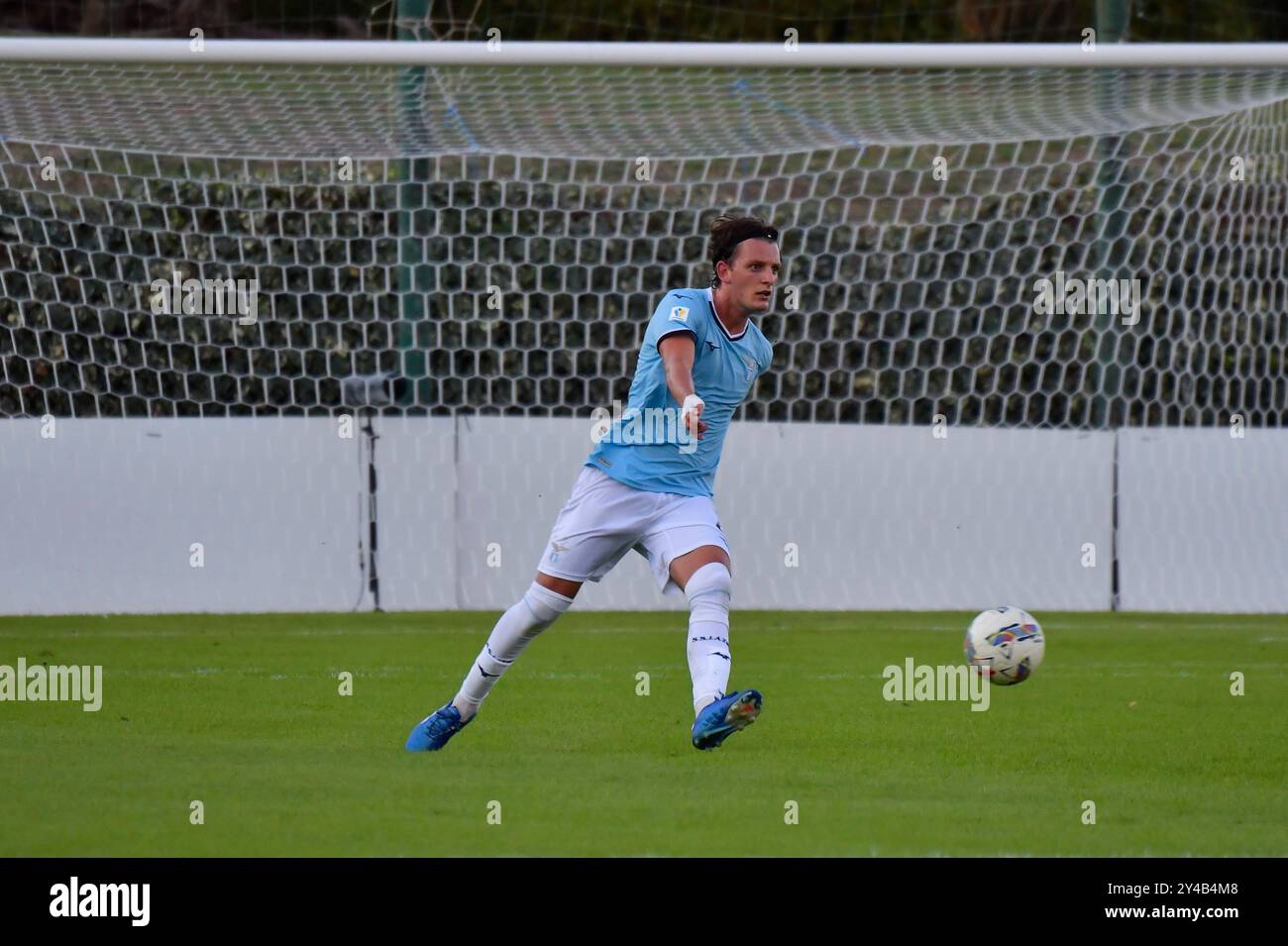 Rom, Italien. September 2024. Marco Nazzaro von Latium U20 während des Spiels Lazio U20 gegen Roma U20 4. Tag der italienischen Fußball-Meisterschaft Primavera 1 im Mirko Fersini Stadium am 16. September 2024 (Foto: Roberto Bettacchi/Pacific Press/SIPA USA) Credit: SIPA USA/Alamy Live News Stockfoto