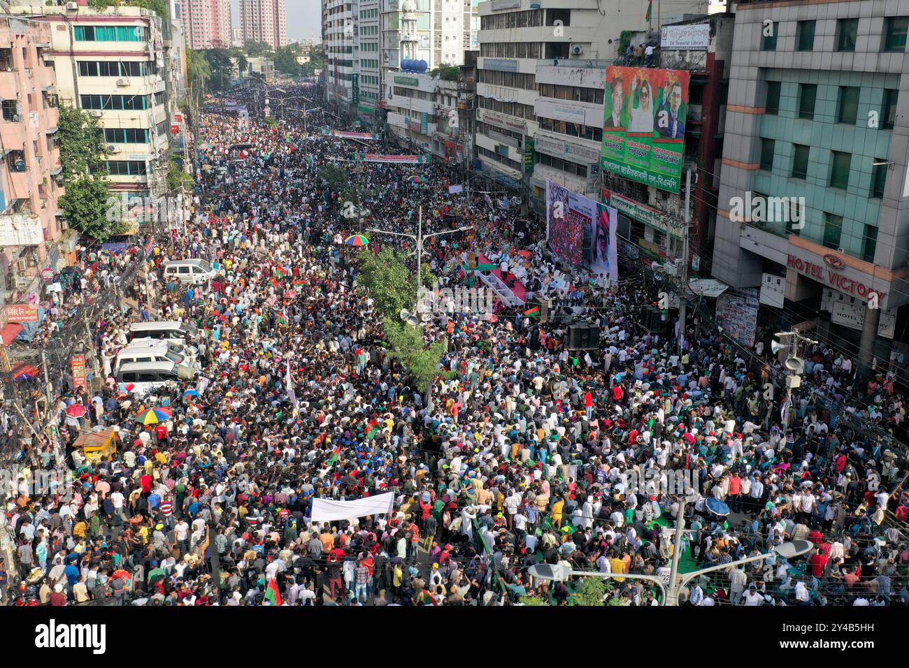 Dhaka, Bangladesch – 17. September 2024: Die Bangladesch Nationalist Party (BNP) hielt anlässlich der Internationalen Demokraten eine Kundgebung in Nayapaltan in Dhaka ab Stockfoto