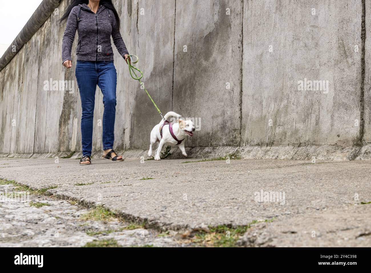 Gedenkstätte Berliner Mauer, Anblick und Erinnerung an die Spaltung durch die Berliner Mauer und an die Todesopfer an der Grenze. Bernauer Straße, Berlin, Deutschland, Eu Stockfoto