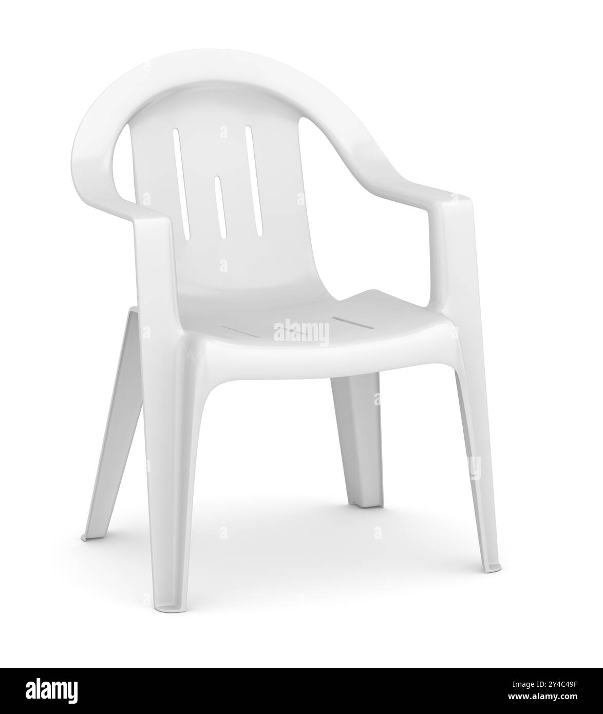 White Chair, das ist ein computergeneriertes und 3D-gerendertes Bild Stockfoto