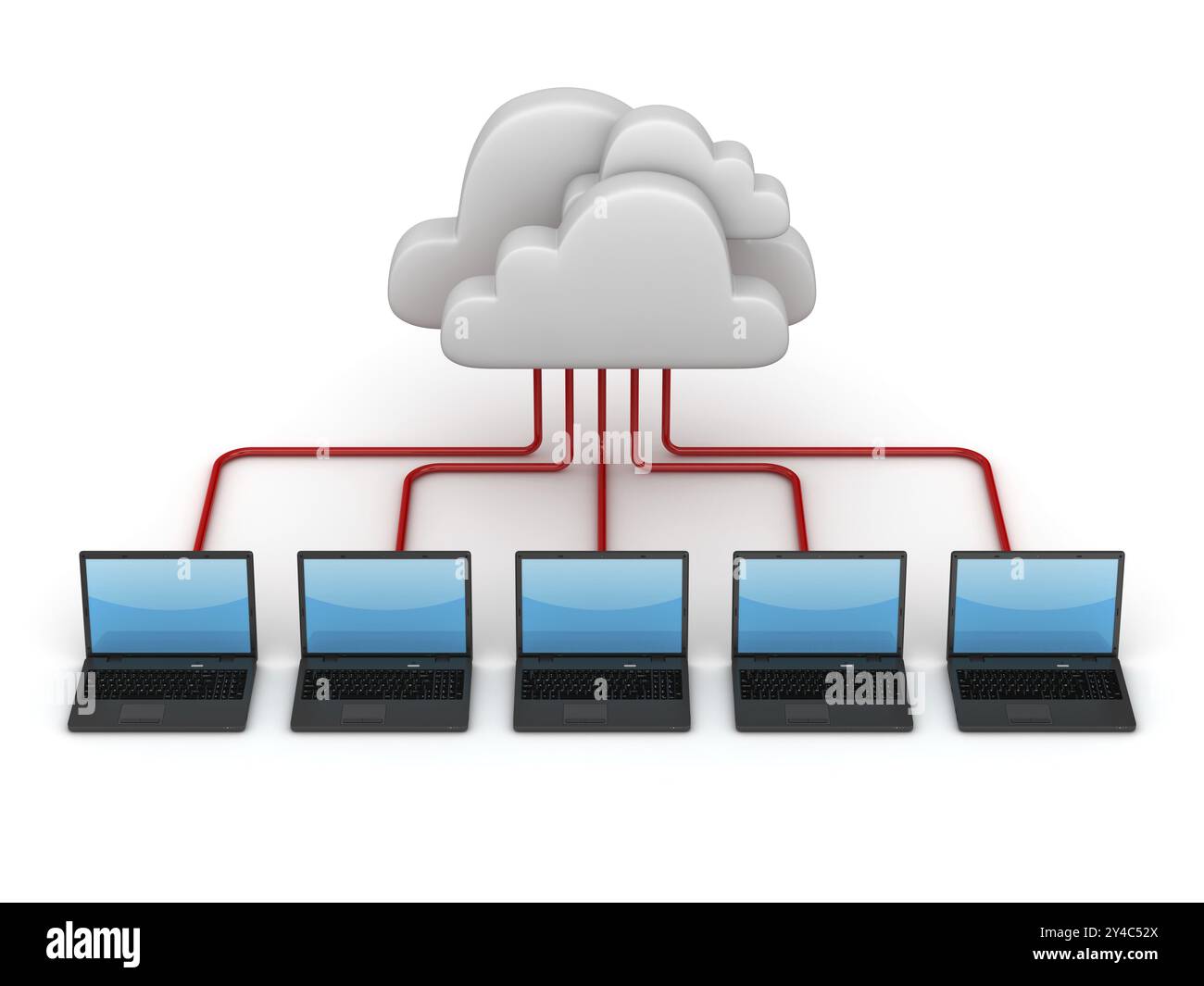 Computer-Trübungssystem, das ist ein computergeneriertes und 3D gerendertes Bild Stockfoto