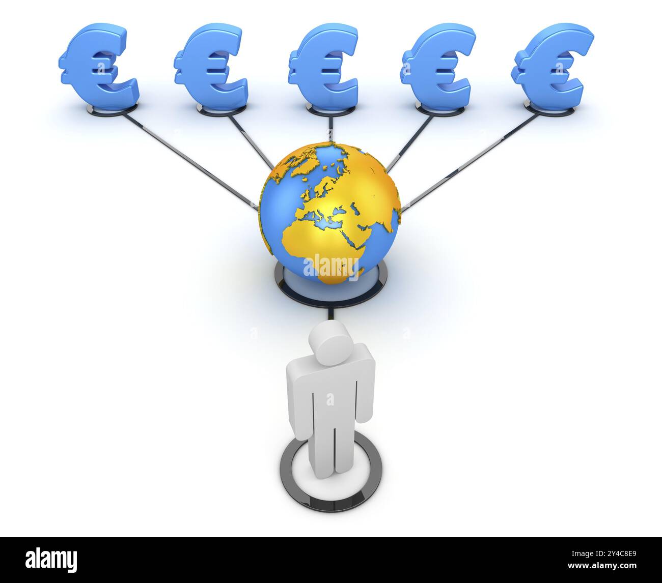 Geld verdienen Konzept, das ist ein computergeneriertes und 3D gerendertes Bild Stockfoto