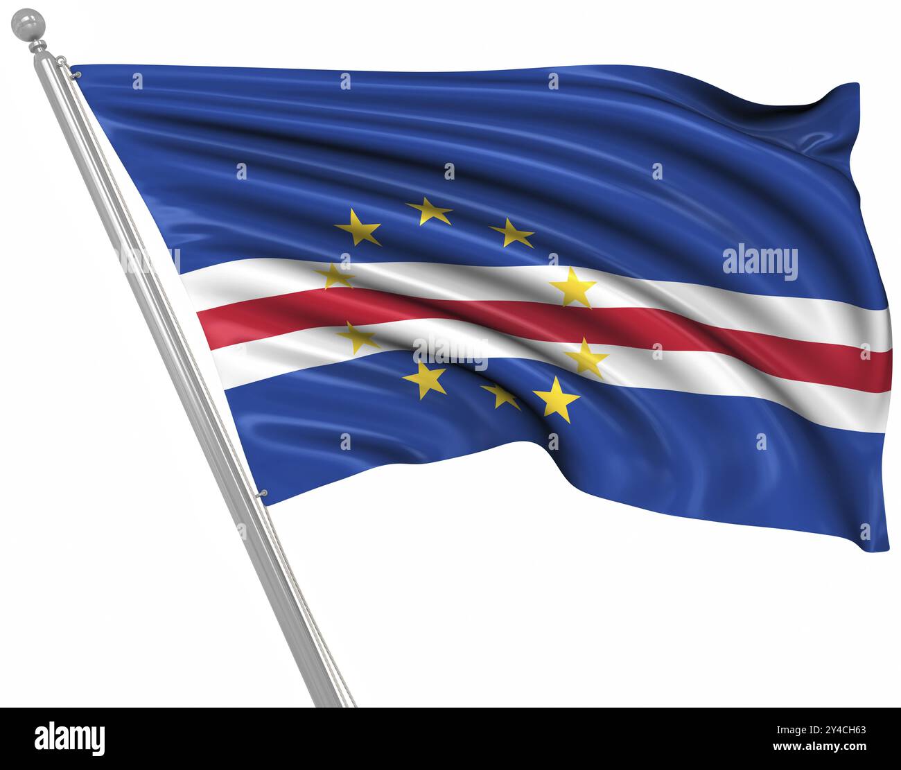 Flagge von Kap Verde, dies ist ein computergeneriertes und 3D gerendertes Bild Stockfoto