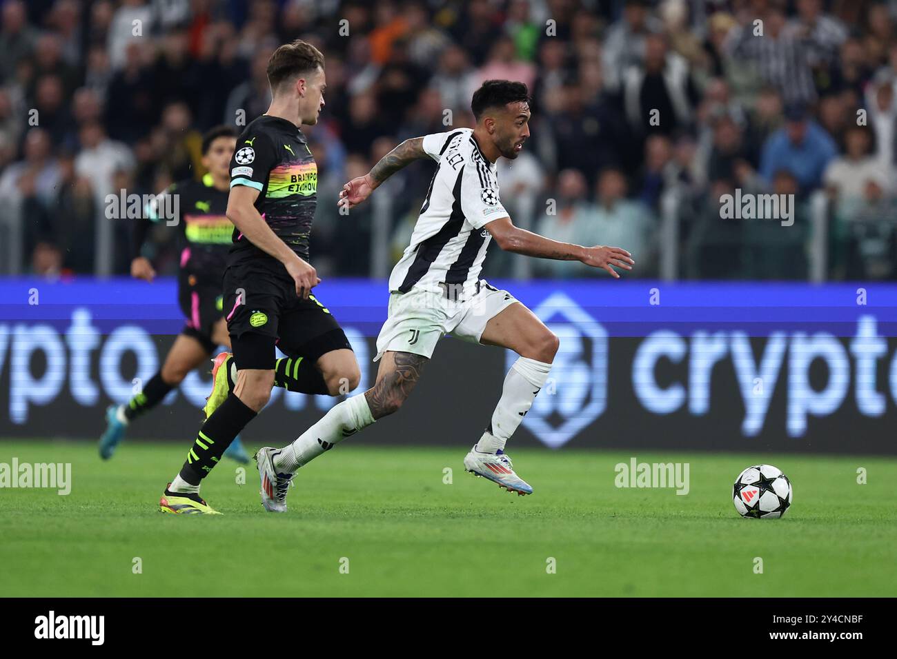 Turin, Italien. September 2024. Nico Gonzalez von Juventus FC im Spiel der UEFA Champions League 2024-25 zwischen Juventus FC und PSV am 17. September 2024 in Turin, Italien. Quelle: Marco Canoniero/Alamy Live News Stockfoto