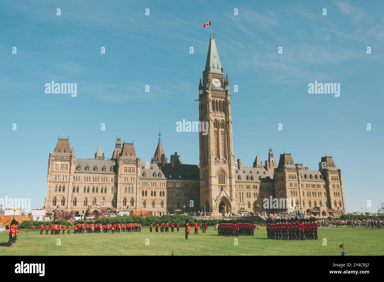 Wachwechsel auf dem Parliament Hill in Ottawa, Kanada. Stockfoto