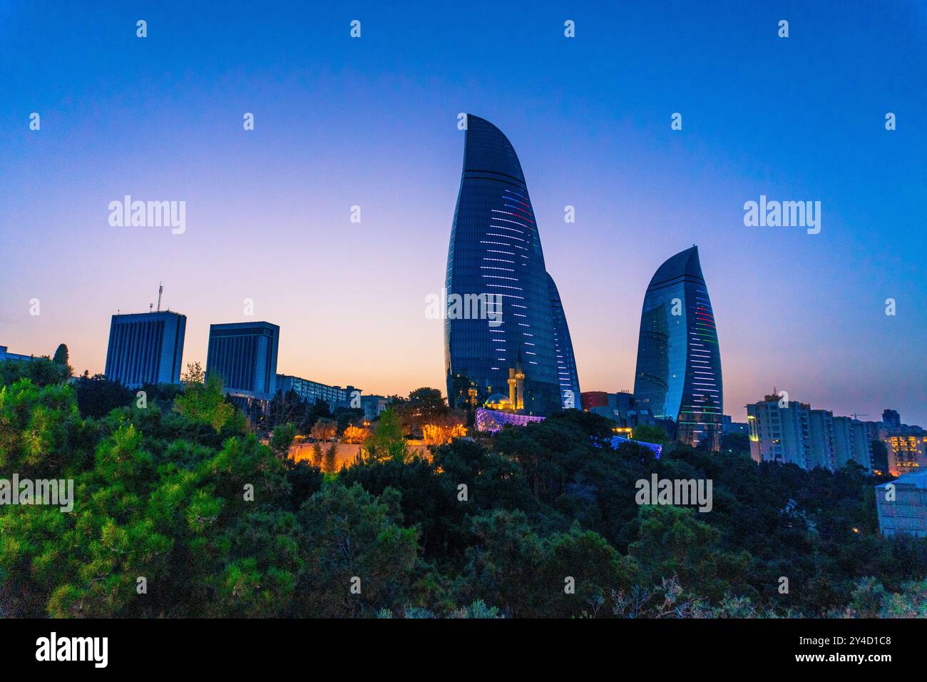 Moment des Abends. Baku, Aserbaidschan. Stockfoto