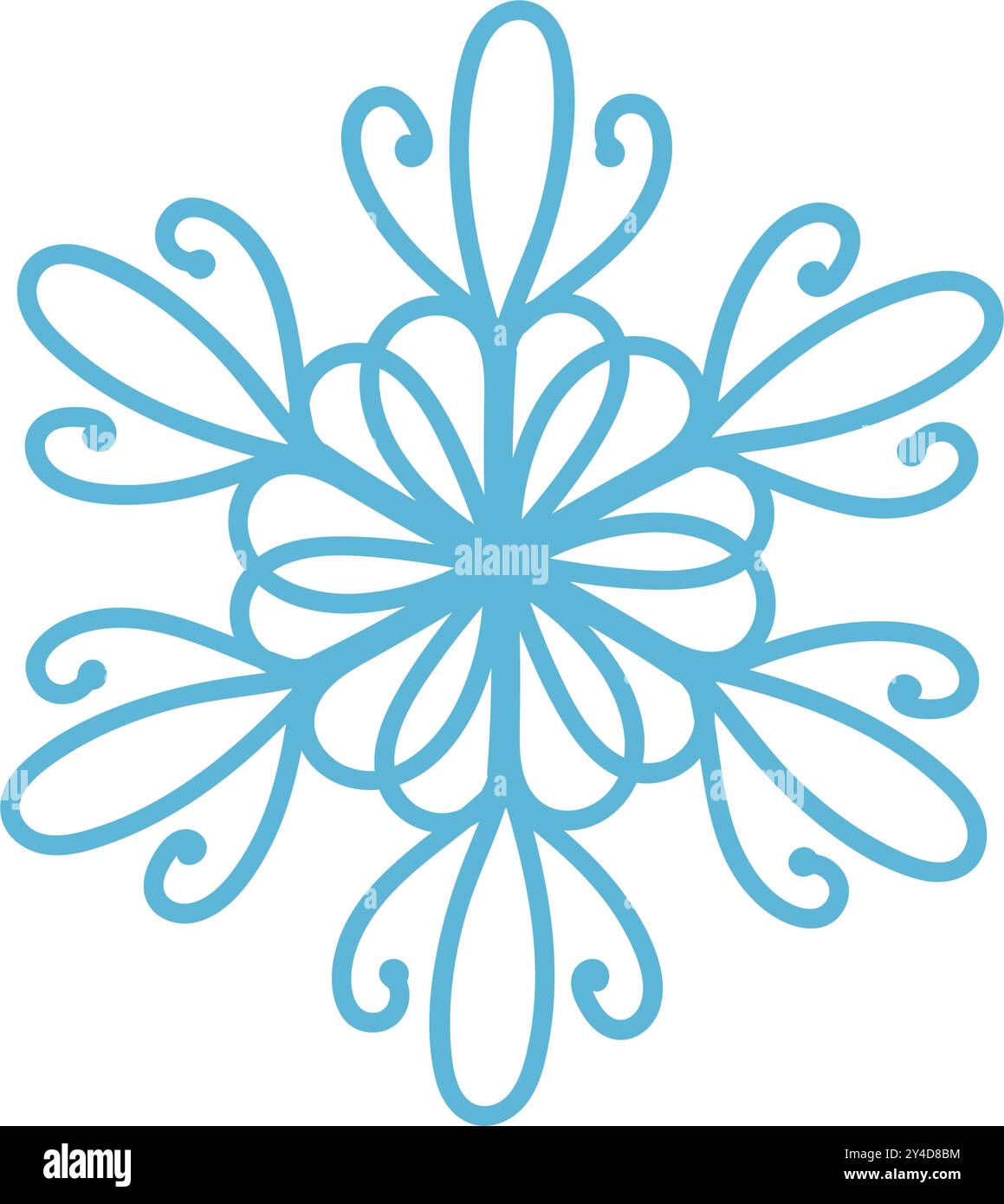 Schneeflocken im Kritzelstil für Winterdesign. Vektorabbildung. Sammlung handgezeichnete Schneeflocken isoliert auf weißem Hintergrund. Schneeflocken-Symbol Stock Vektor