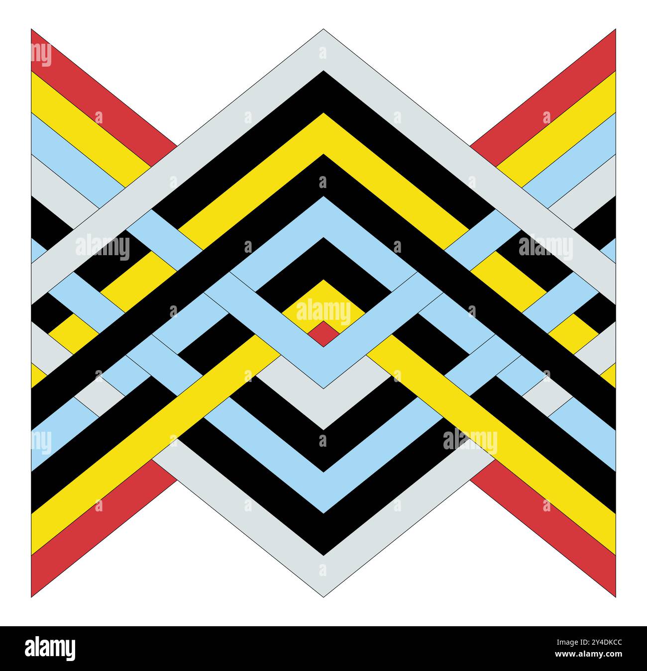 Geflochtene geometrische nahtlose Farbmuster, lebendige abstrakte Zierfliesen, Textil, Stoff, Innenarchitektur-Elemente, künstlerische grafische Ressourcen Stockfoto