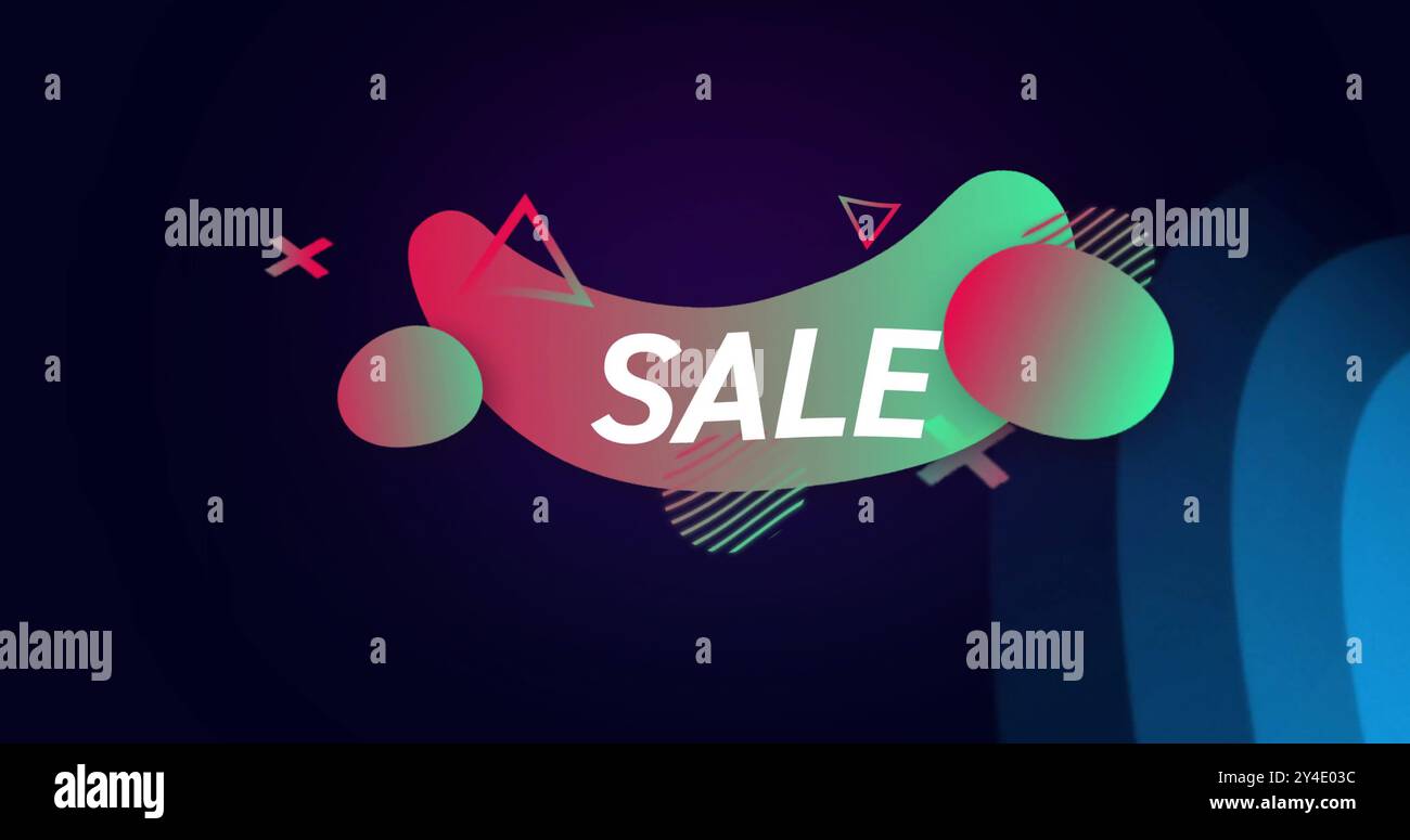 Bild des Verkaufstextes über Musterhintergrund Stockfoto