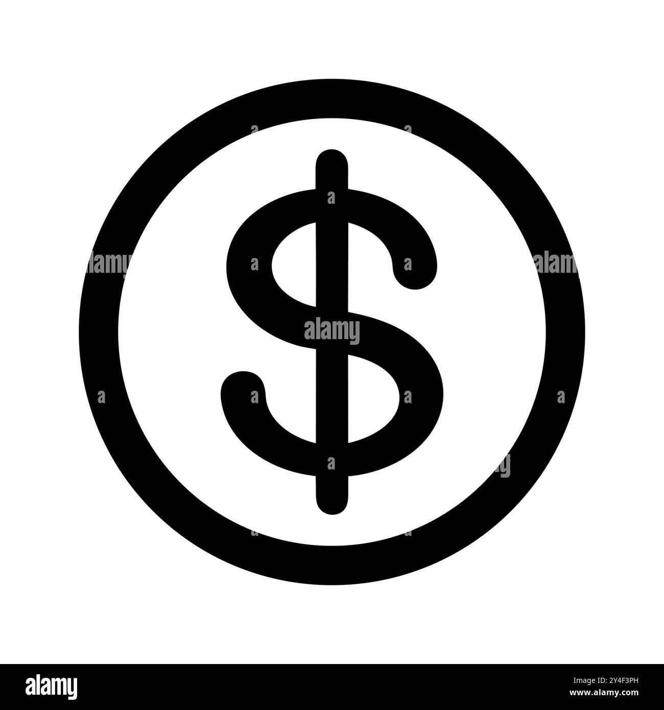 Schwarz-weißes Dollarsymbol für Finanzen. Vektorabbildung Stock Vektor