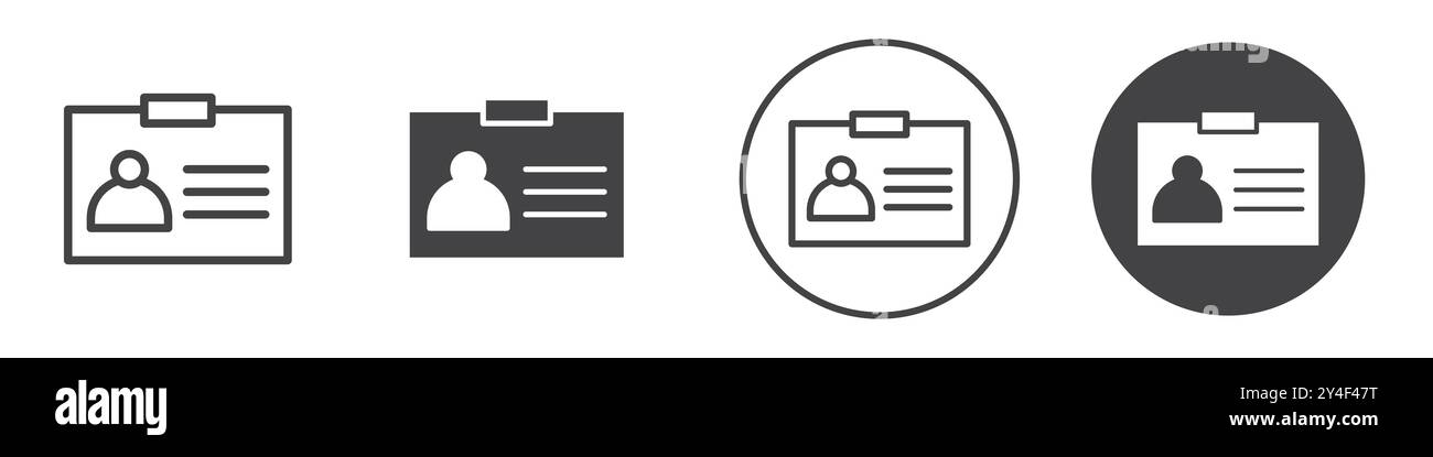 ID-Badge-Symbol in dünner Linienkontur und linearem Vektorzeichen Stock Vektor