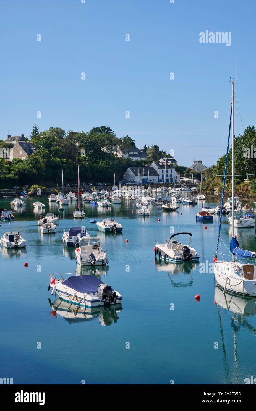 Das wunderschöne Küstendorf Doelan, Clohars-Carnoet, Finistere, Südbretagne, Frankreich Stockfoto