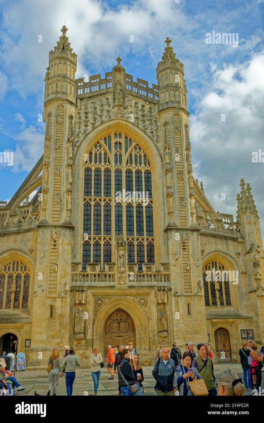 Bath Abbey im Stadtzentrum von Bath, Somerset, England. Stockfoto