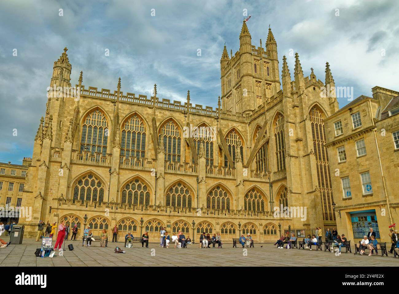Bath Abbey im Stadtzentrum von Bath, Somerset, England. Stockfoto