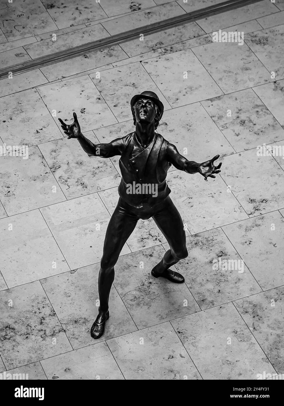 Bronzestatuen machen die Stadt Bratislava künstlerisch Stockfoto