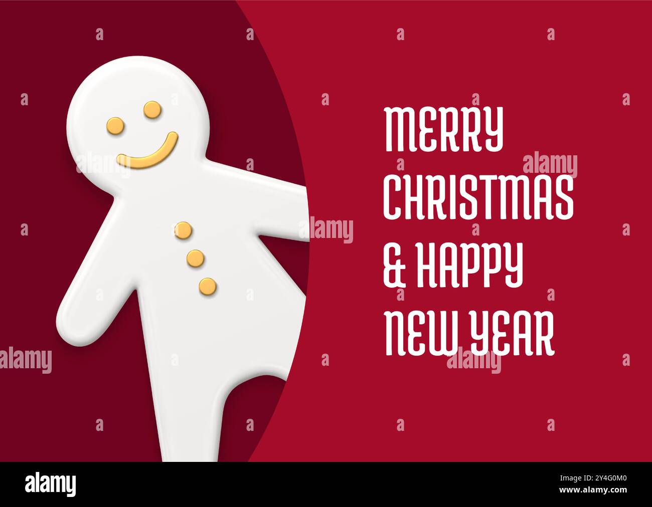 Winterurlaub Glückwünsche rote Grußkarte Vorlage realistisches Design 3D Icon Vektor Illustration. Frohe Weihnachten festliche Feier Banner Gin Stock Vektor