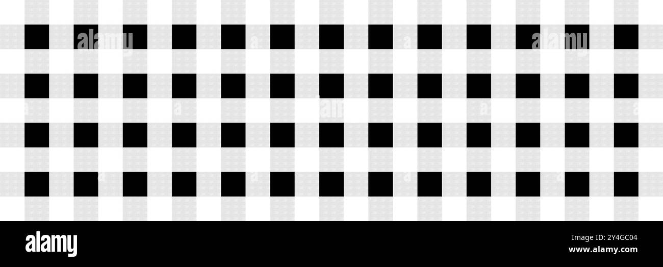 Schwarz-weiß kariertes Muster mit gleichmäßig angeordneten Quadraten. Nahtloses geometrisches Design für Hintergründe, Textilien und digitale Projekte Stock Vektor