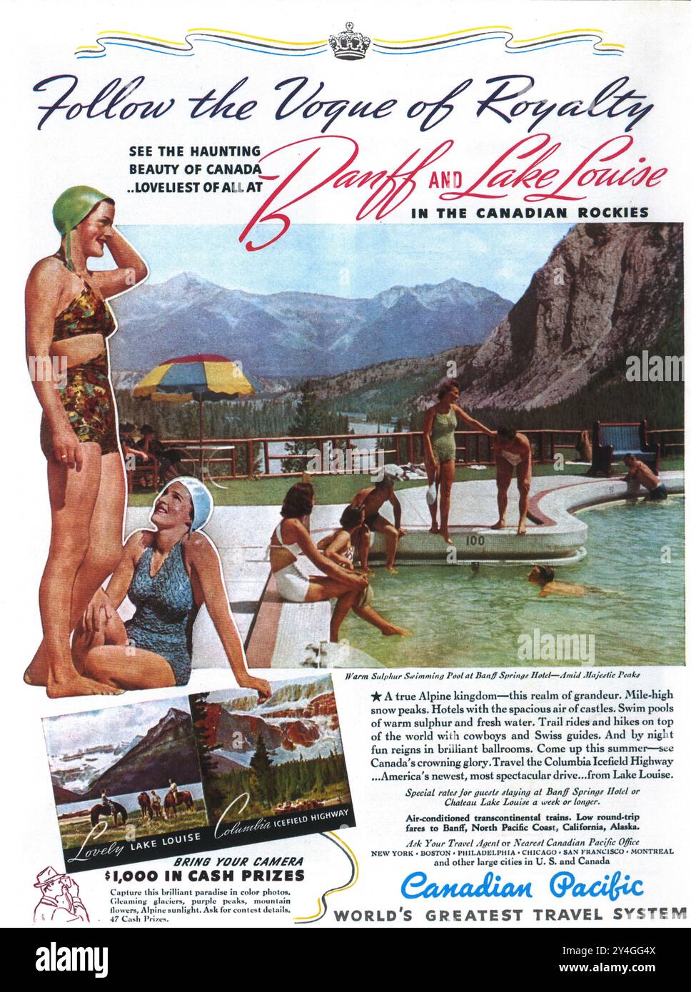 1939 Canadian Pacific Railway Ad - Banff und Lake Louise Stockfoto