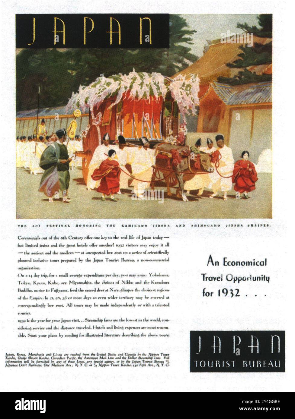 1932 Anzeige des japanischen Tourismusbüros Stockfoto