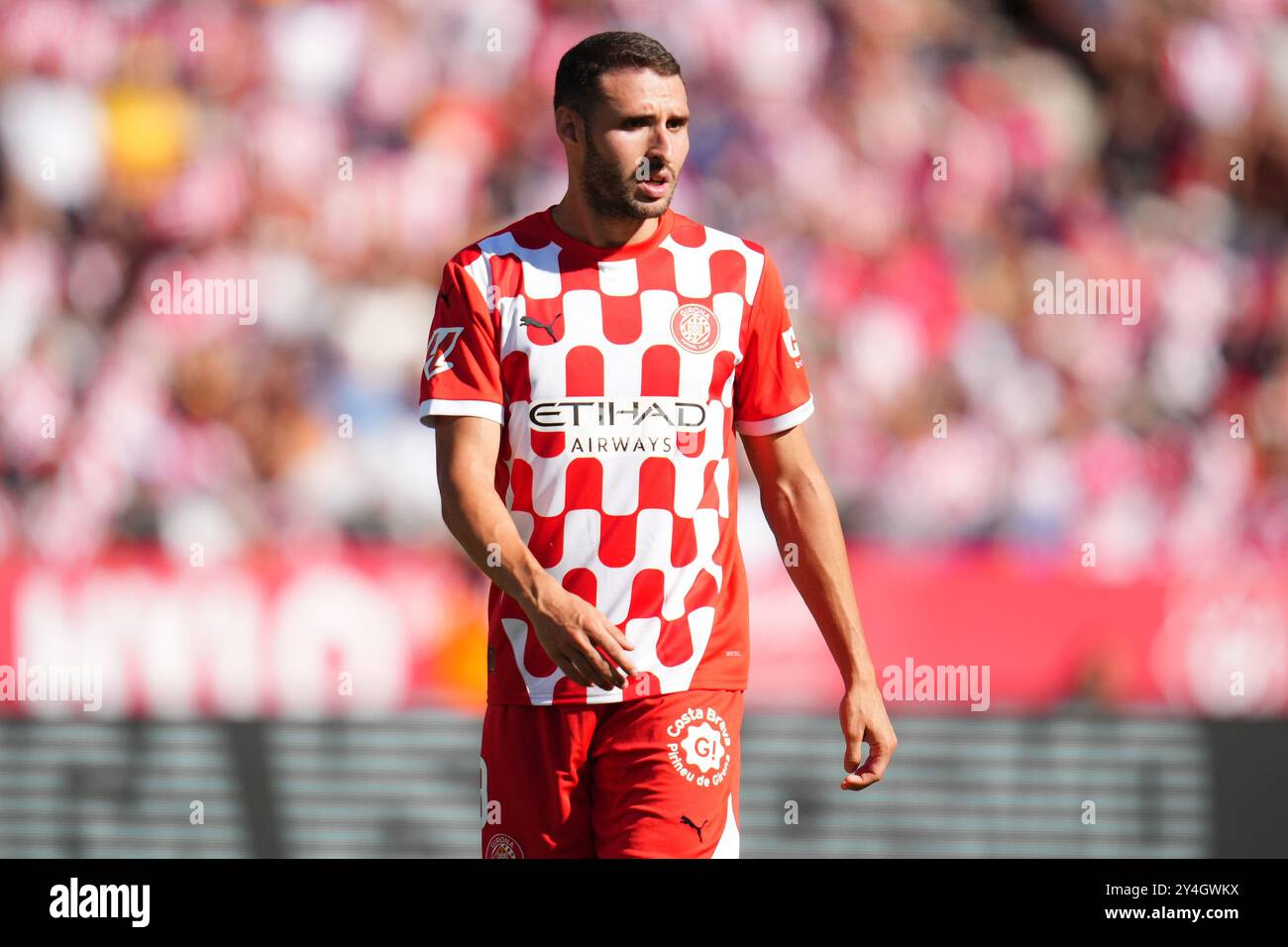 Girona, Spanien. September 2024. Abel Ruiz vom FC Girona spielte am 15. September 2024 im Montilivi Stadion in Girona, Spanien, während des La Liga EA Sports Matches zwischen Girona FC und FC Barcelona. (Foto: Bagu Blanco/PRESSINPHOTO) Credit: PRESSINPHOTO SPORTS AGENCY/Alamy Live News Stockfoto