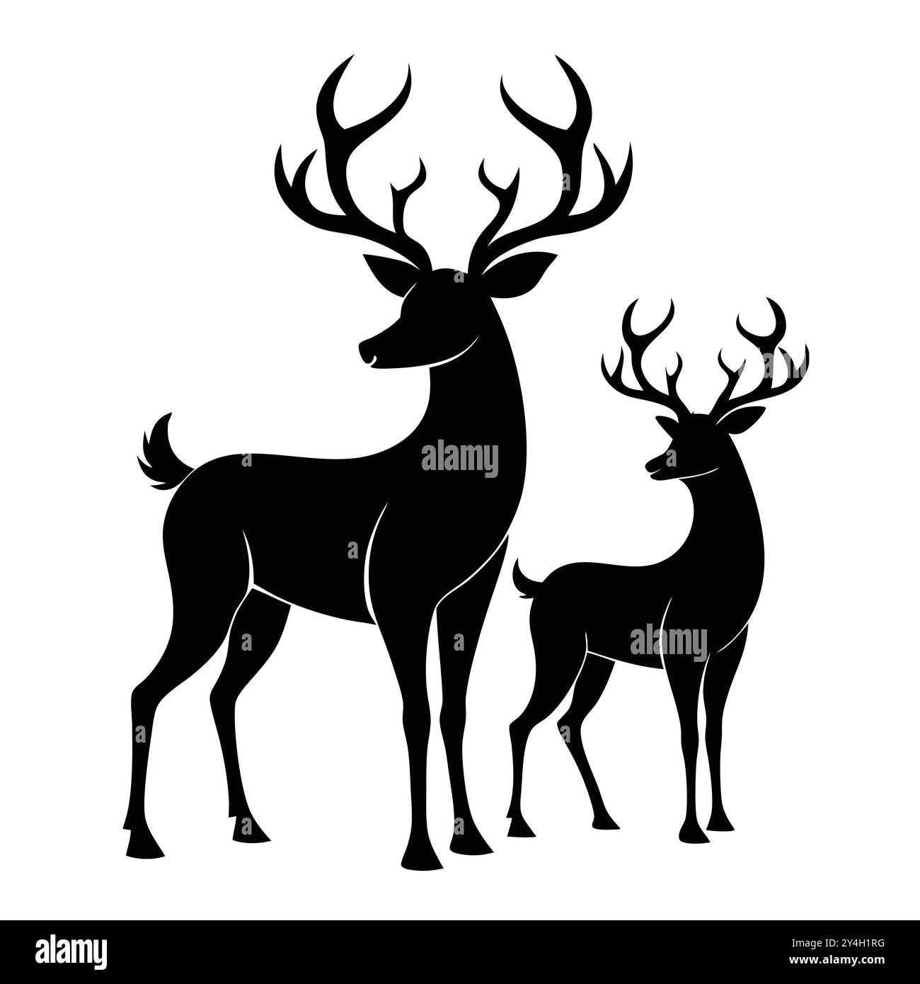 Deer Silhouetten Vector Graphics Collection. Stock Vektor