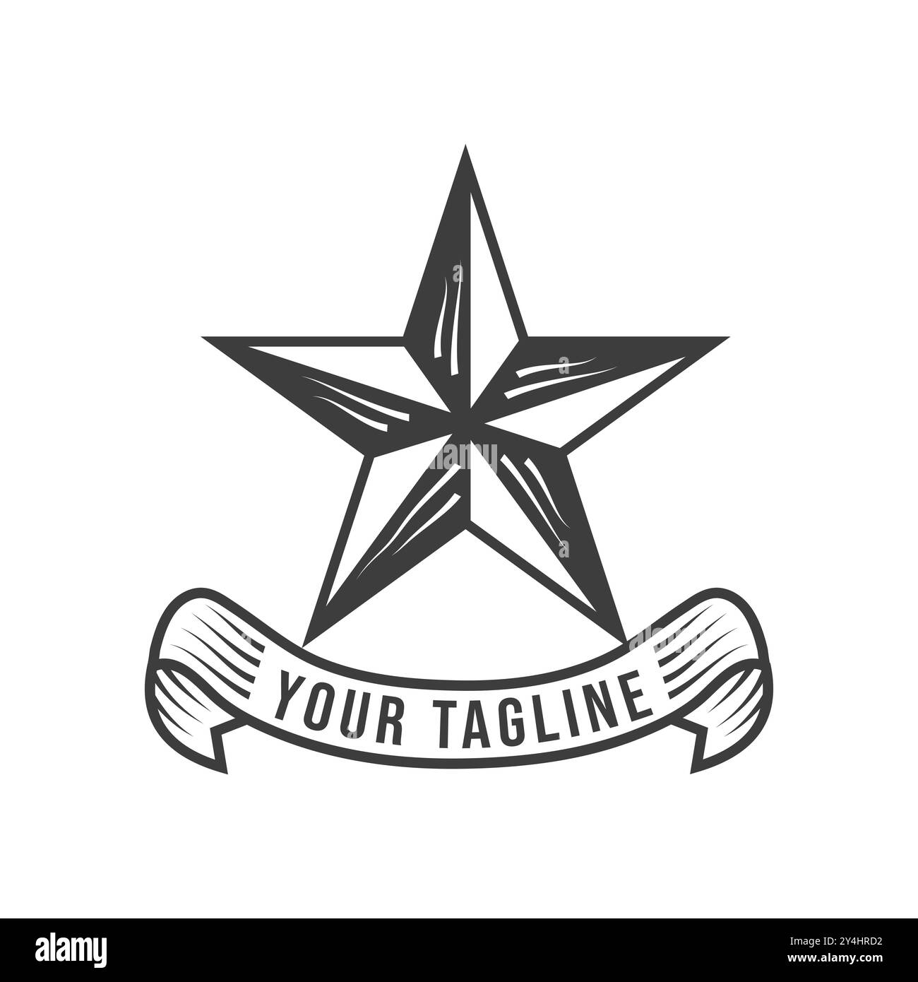 Retro Vintage Western Country Texas Star mit Ribbon Design, Vektor Design Logo Stock Vektor