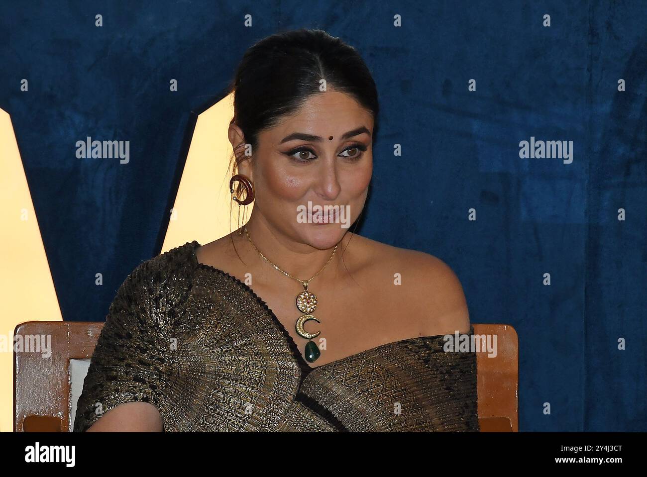 Mumbai, Indien. September 2024. Die Bollywood-Schauspielerin Kareena Kapoor Khan wird während einer Ankündigung eines Filmfestivals zu sehen sein, das ihr 25 Jahre in der indischen Filmindustrie gewidmet ist, bei einer Veranstaltung in Mumbai. Quelle: SOPA Images Limited/Alamy Live News Stockfoto