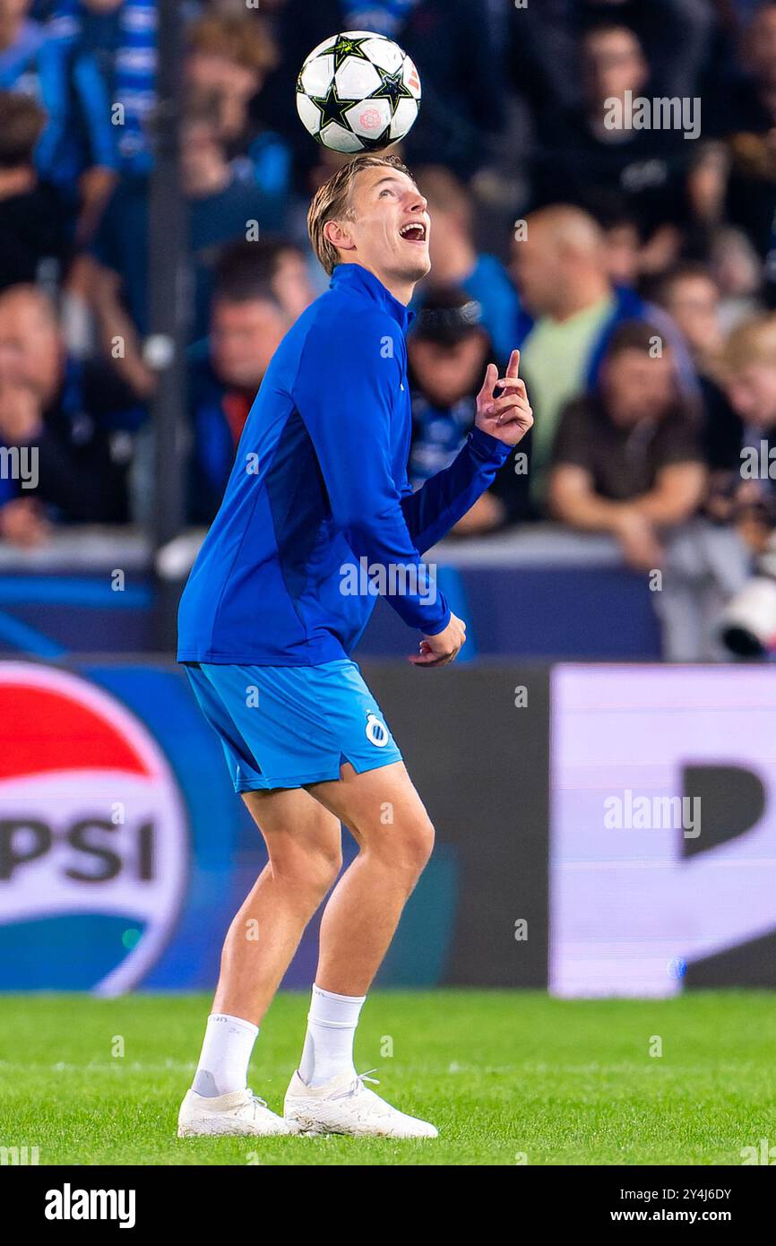 Brügge, Belgien. September 2024. BRÜGGE, BELGIEN - 18. SEPTEMBER: Romeo Vermant vom Club Brugge KV während des Spiels der UEFA Champions League 2024/25 Phase MD1 zwischen Club Brugge KV und Borussia Dortmund im Jan Breydelstadion am 18. September 2024 in Brügge. (Foto: Joris Verwijst/BSR Agency) Credit: BSR Agency/Alamy Live News Stockfoto