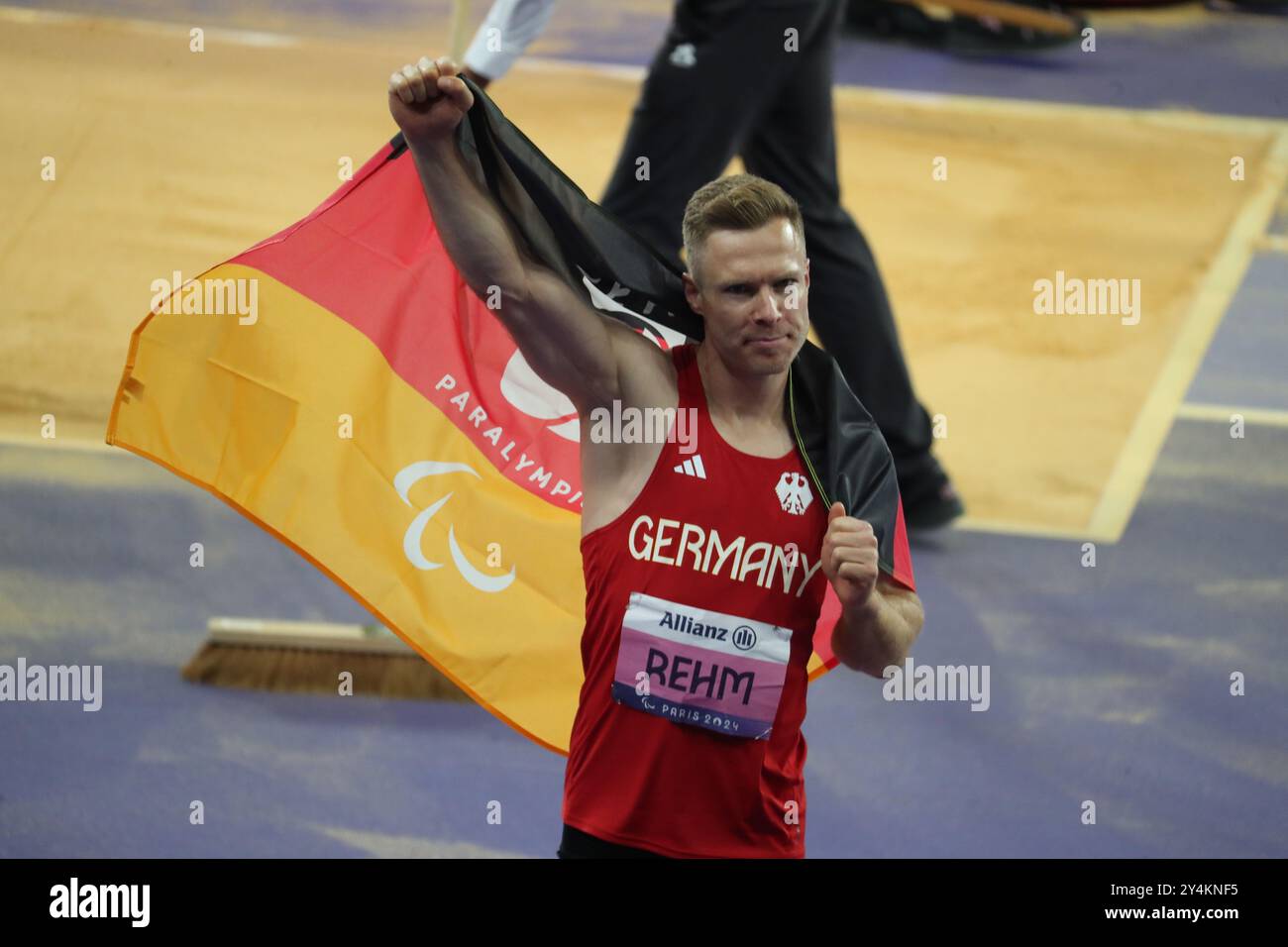 Paris, Frankreich. September 2024. In der T64-Klassifizierung gewinnt Markus Rehm bei den Paralympischen Spielen 2024 Gold. (Kreditbild: © JDG/ZUMA Press Wire) NUR REDAKTIONELLE VERWENDUNG! Nicht für kommerzielle ZWECKE! Stockfoto