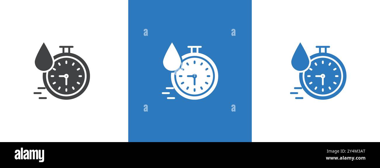 Schnell trocknende Icon Outline Kollektion in Schwarz und auf weißem Hintergrund Stock Vektor