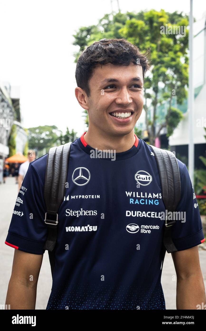 Singapur, Singapur. September 2024. Alexander Albon (THA) Williams Racing. 19.09.2024. Formel-1-Weltmeisterschaft, Rd 18, Grand Prix Von Singapur, Marina Bay Street Circuit, Singapur, Vorbereitungstag. Das Foto sollte lauten: XPB/Alamy Live News. Stockfoto