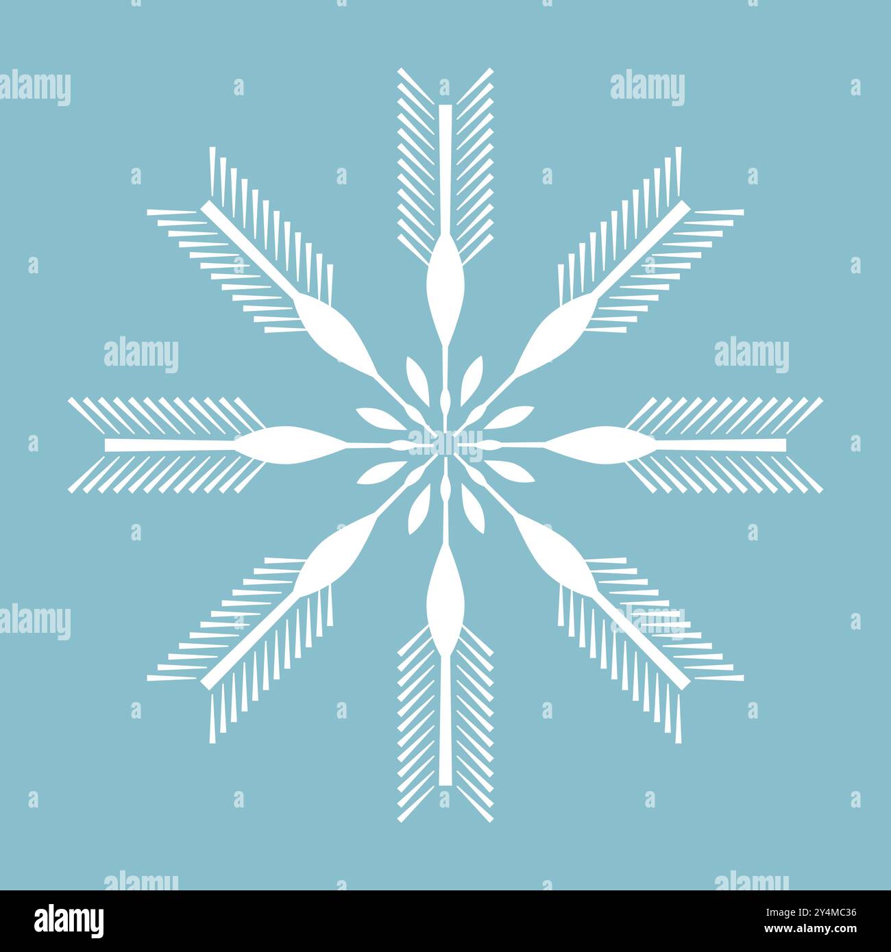 Weiße Schneeflocke isoliert auf hellblauem Hintergrund, Schneeflocke Symbol, Symbol, Logo für Design Weihnachtsvektor, Illustration Stock Vektor