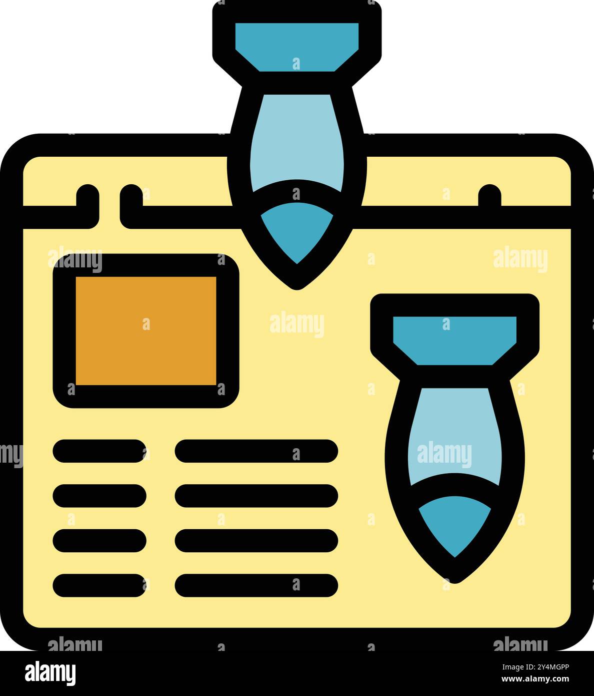 Die Website wird von zwei Bomben bedroht, die Cyberterrorismus, Hackerangriffe und Malware darstellen Stock Vektor