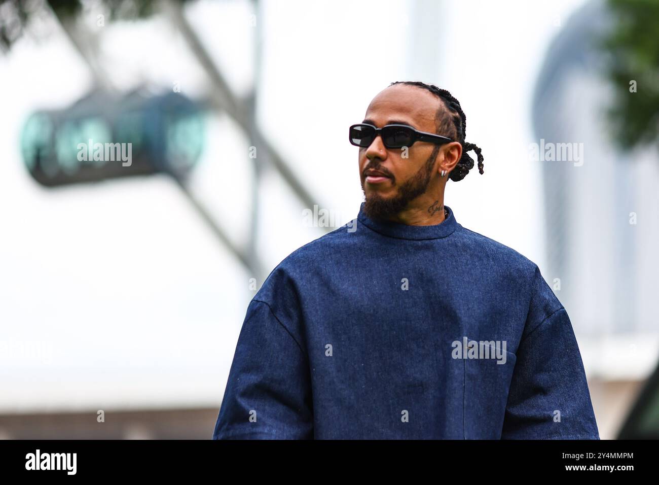 Singapur, Singapur. September 2024. Lewis Hamilton (GBR) Mercedes AMG F1. 19.09.2024. Formel-1-Weltmeisterschaft, Rd 18, Grand Prix Von Singapur, Marina Bay Street Circuit, Singapur, Vorbereitungstag. Das Foto sollte lauten: XPB/Alamy Live News. Stockfoto