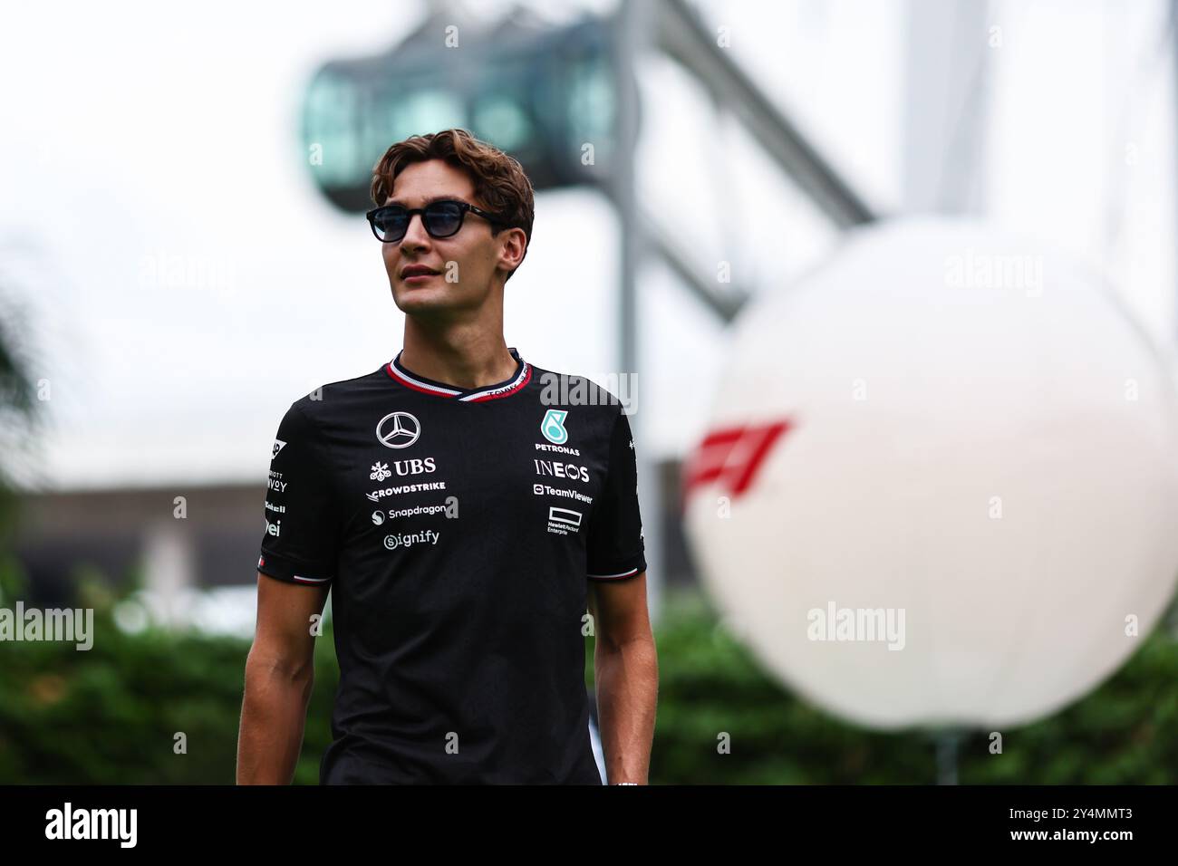 Singapur, Singapur. September 2024. George Russell (GBR) Mercedes AMG F1. 19.09.2024. Formel-1-Weltmeisterschaft, Rd 18, Grand Prix Von Singapur, Marina Bay Street Circuit, Singapur, Vorbereitungstag. Das Foto sollte lauten: XPB/Alamy Live News. Stockfoto