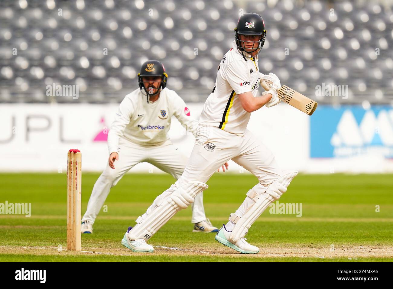 Bristol, Vereinigtes Königreich, 19. September 2024. Ed Middleton, der in Gloucestershire während des Spiels der Vitality County Championship Division 2 zwischen Gloucestershire und Sussex spielte. Quelle: Robbie Stephenson/Gloucestershire Cricket/Alamy Live News Stockfoto