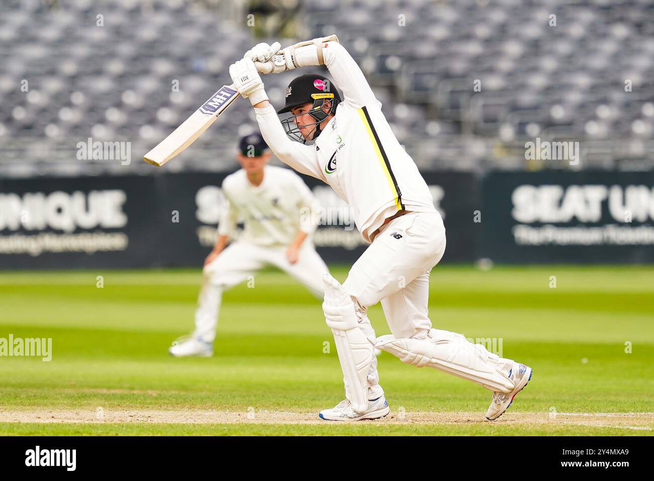 Bristol, Vereinigtes Königreich, 19. September 2024. Tom Price in Gloucestershire schlug während des Spiels der Vitality County Championship Division 2 zwischen Gloucestershire und Sussex. Quelle: Robbie Stephenson/Gloucestershire Cricket/Alamy Live News Stockfoto