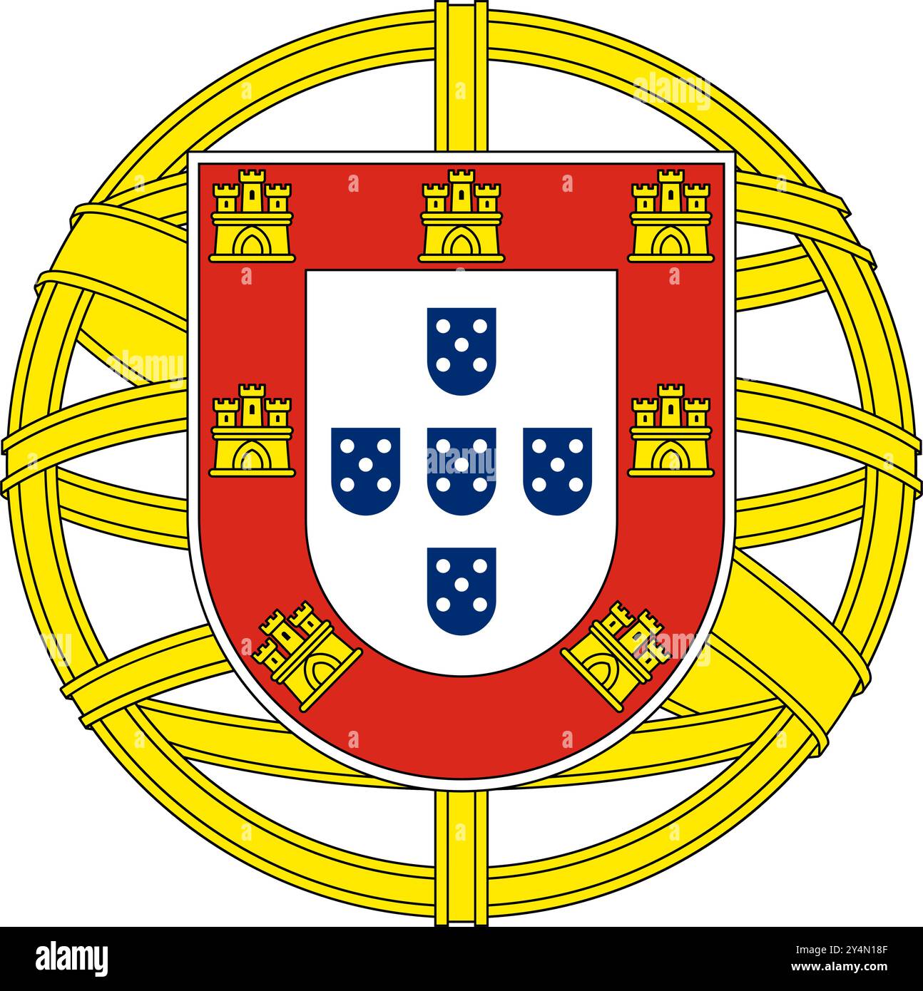Nationalwappen der Portugiesischen Republik Stock Vektor