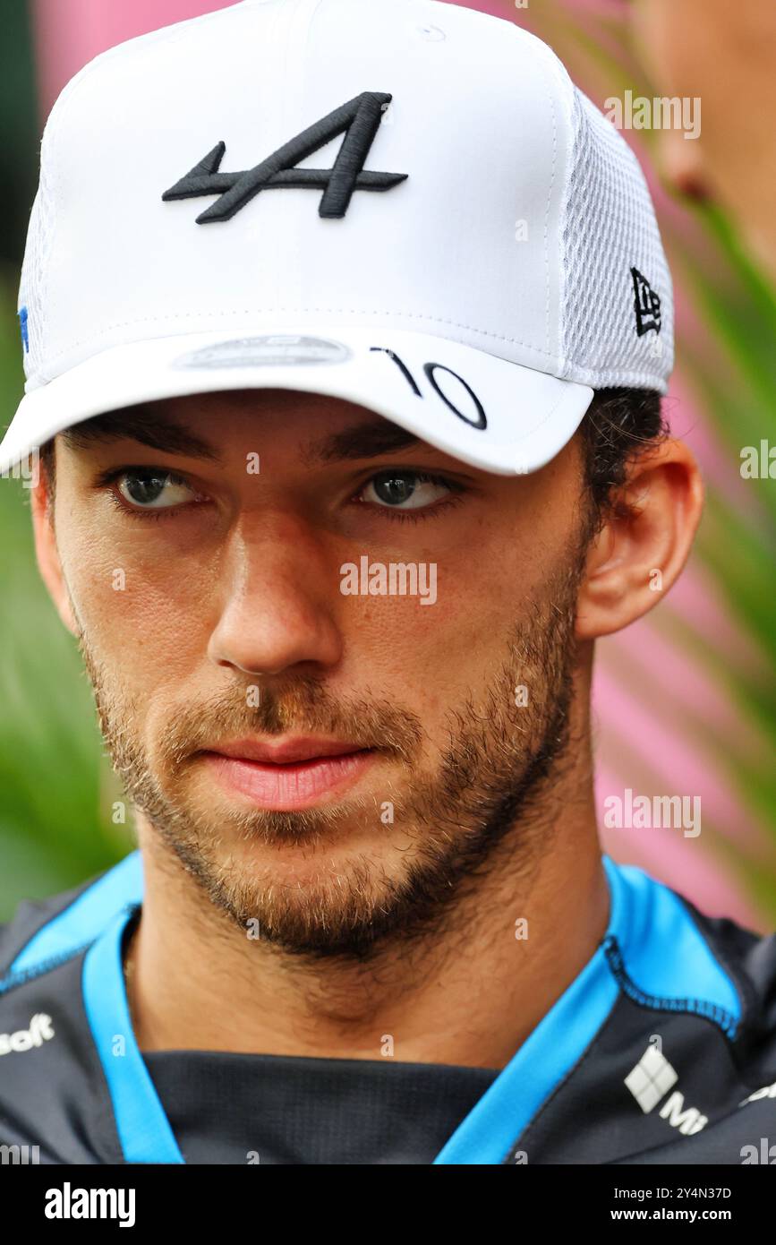 Singapur, Singapur. September 2024. Pierre Gasly (FRA) Alpine F1 Team. 19.09.2024. Formel-1-Weltmeisterschaft, Rd 18, Grand Prix Von Singapur, Marina Bay Street Circuit, Singapur, Vorbereitungstag. Das Foto sollte lauten: XPB/Alamy Live News. Stockfoto