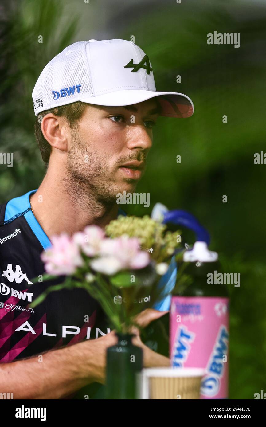 Singapur, Singapur. September 2024. Pierre Gasly (FRA) Alpine F1 Team. 19.09.2024. Formel-1-Weltmeisterschaft, Rd 18, Grand Prix Von Singapur, Marina Bay Street Circuit, Singapur, Vorbereitungstag. Das Foto sollte lauten: XPB/Alamy Live News. Stockfoto