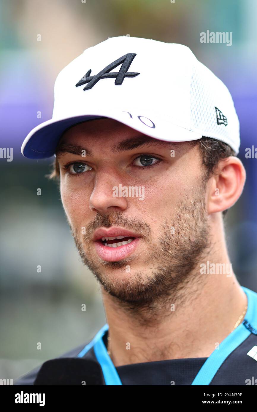Singapur, Singapur. September 2024. Pierre Gasly (FRA) Alpine F1 Team. 19.09.2024. Formel-1-Weltmeisterschaft, Rd 18, Grand Prix Von Singapur, Marina Bay Street Circuit, Singapur, Vorbereitungstag. Das Foto sollte lauten: XPB/Alamy Live News. Stockfoto