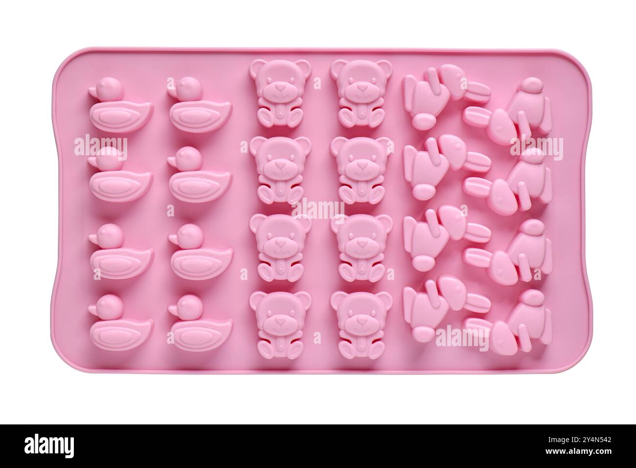 Silikonform zum Backen oder Basteln auf weißem Hintergrund Stockfoto