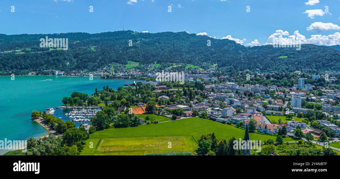 Blick auf die Bregenzer Region am Bodensee bei Mehrerau Stockfoto