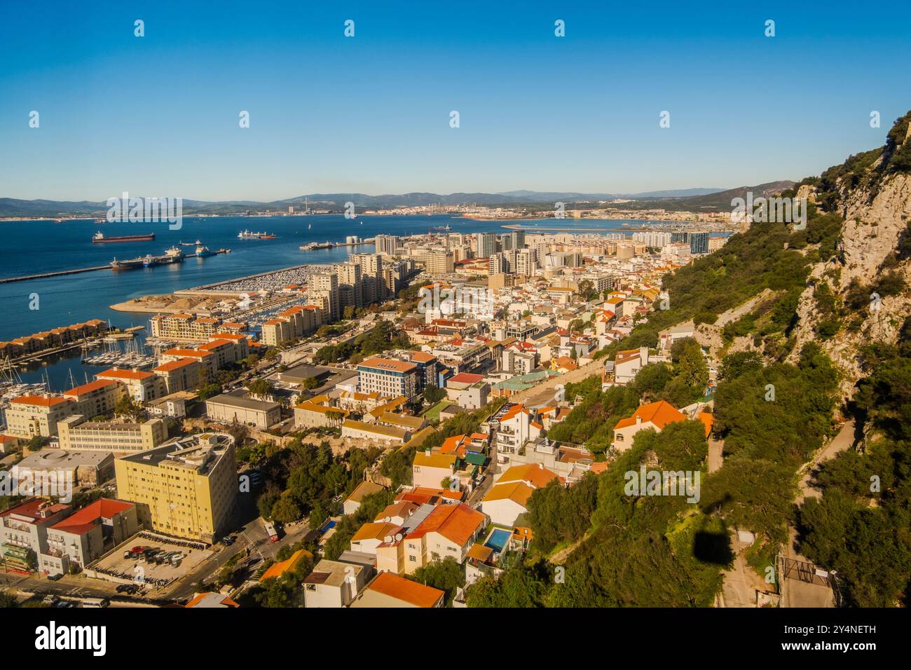 Wunderschöner Blick auf die Landschaft von Gibraltar, Spanien Südküste, Europa Stockfoto