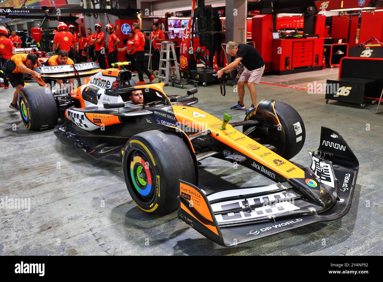 Singapur, Singapur. September 2024. McLaren MCL38 von Lando Norris (GBR) McLaren. 19.09.2024. Formel-1-Weltmeisterschaft, Rd 18, Grand Prix Von Singapur, Marina Bay Street Circuit, Singapur, Vorbereitungstag. Das Foto sollte lauten: XPB/Alamy Live News. Stockfoto