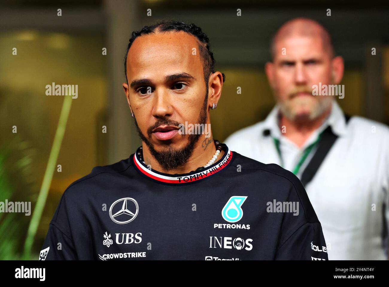 Singapur, Singapur. September 2024. Lewis Hamilton (GBR) Mercedes AMG F1. 19.09.2024. Formel-1-Weltmeisterschaft, Rd 18, Grand Prix Von Singapur, Marina Bay Street Circuit, Singapur, Vorbereitungstag. Das Foto sollte lauten: XPB/Alamy Live News. Stockfoto