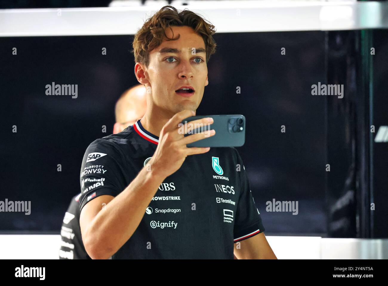 Singapur, Singapur. September 2024. George Russell (GBR) Mercedes AMG F1. 19.09.2024. Formel-1-Weltmeisterschaft, Rd 18, Grand Prix Von Singapur, Marina Bay Street Circuit, Singapur, Vorbereitungstag. Das Foto sollte lauten: XPB/Alamy Live News. Stockfoto