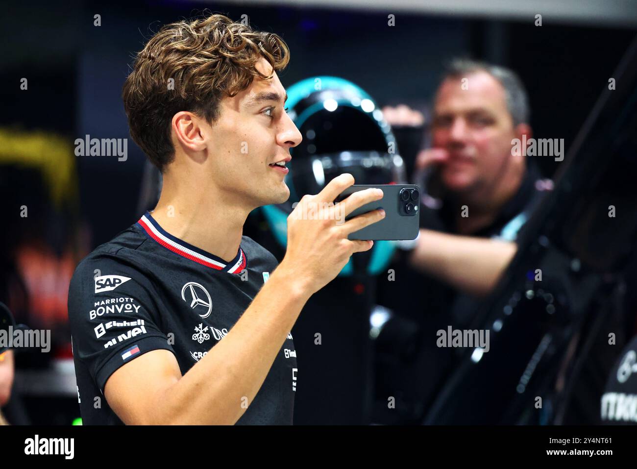 Singapur, Singapur. September 2024. George Russell (GBR) Mercedes AMG F1. 19.09.2024. Formel-1-Weltmeisterschaft, Rd 18, Grand Prix Von Singapur, Marina Bay Street Circuit, Singapur, Vorbereitungstag. Das Foto sollte lauten: XPB/Alamy Live News. Stockfoto