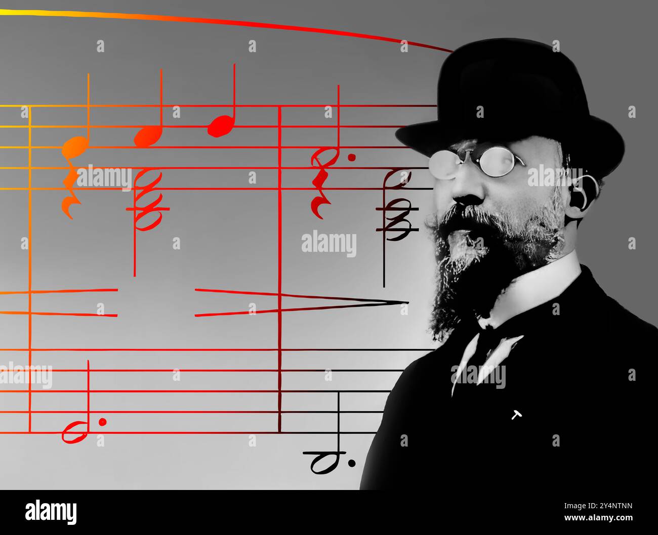 Erik Satie, 1866–1925, französischer Komponist und Pianist, Notenblatt für Gymnopédie No. 1, digital herausgegeben, 1909 Stockfoto