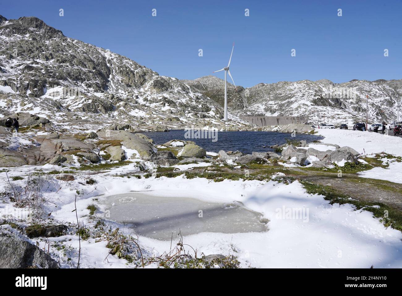 Anton Geisser 19.09.2024 Windparkanlage Uri Schweiz. Bild : Windrad Gotthard Windpark *** Anton Geisser 19 09 2024 Windparkanlage URI Schweiz Windpark Gotthard Windpark Stockfoto